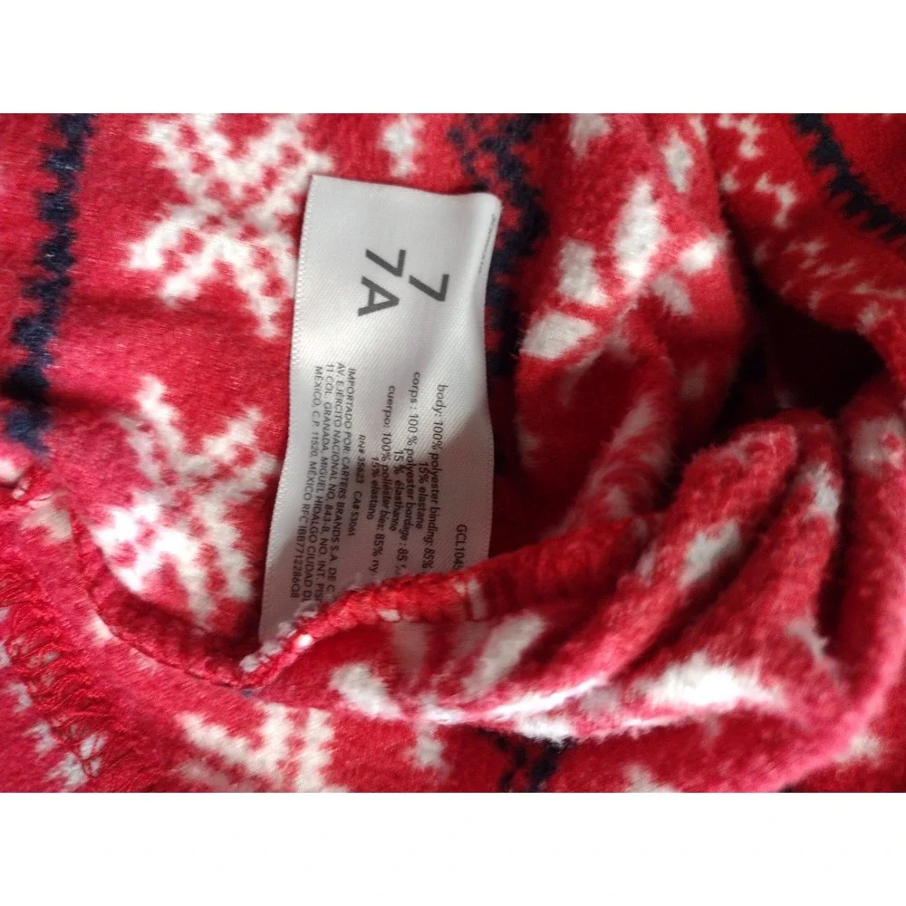 OshKosh B'gosh Kids Red Fair Isle Snowflake Fleece Quarter Zip Pullover Size‎ 7